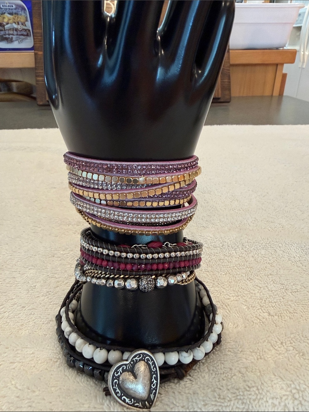Three Beaded Wrap Bracelets